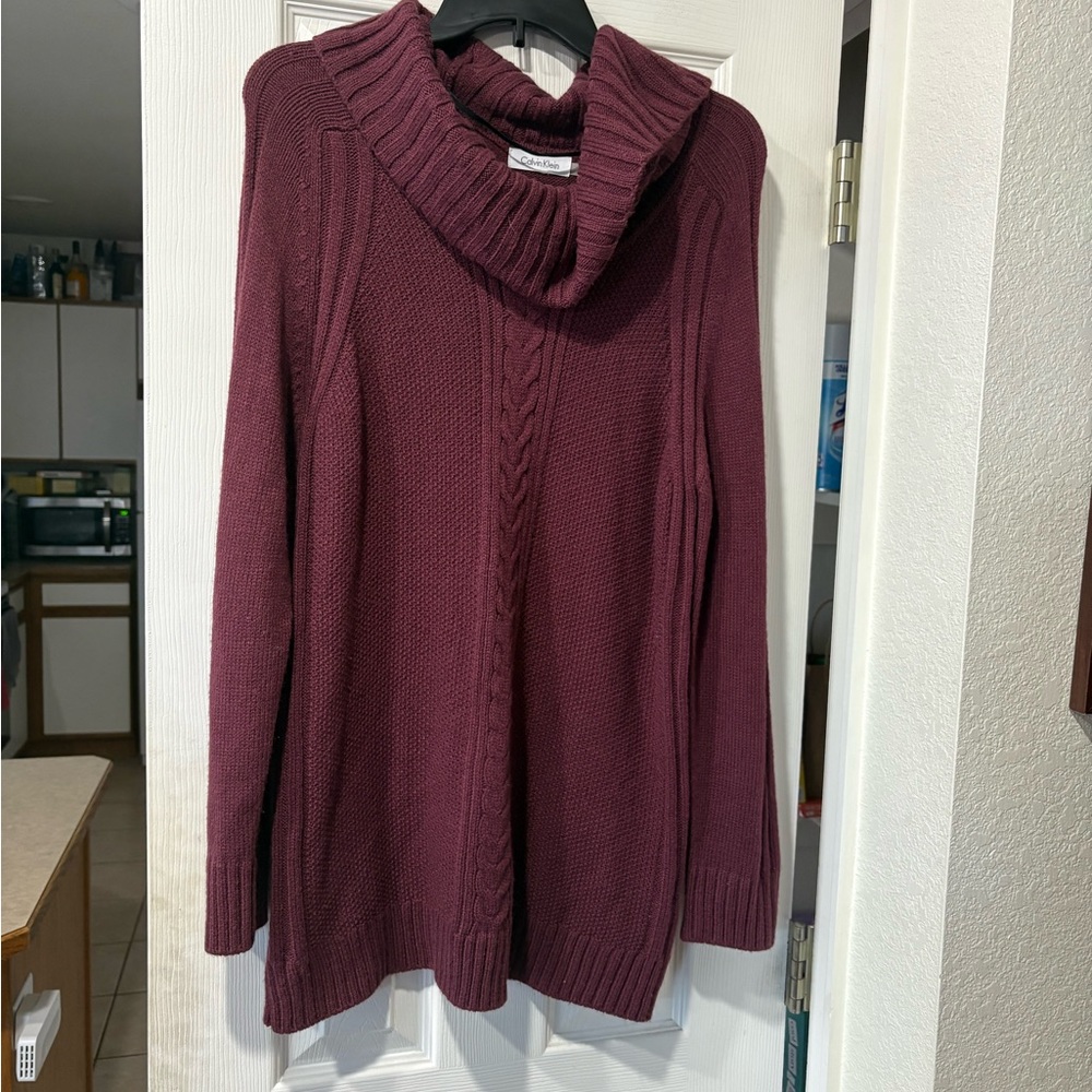Burgundy Cowl Neck Sweater - Picture 2 of 7